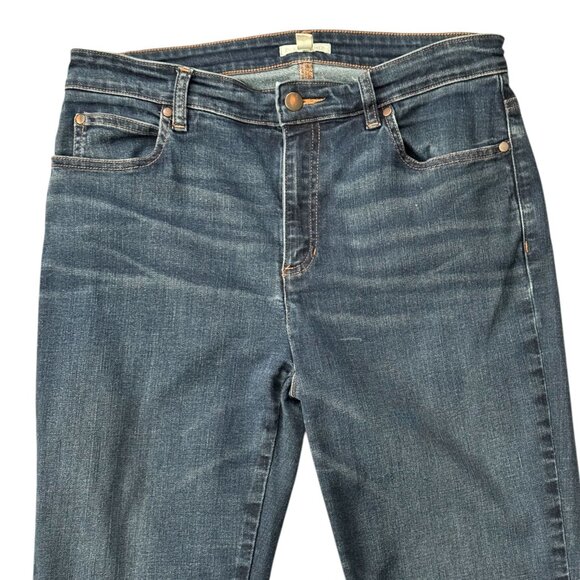 Eileen Fisher Denim Jeans Organic Cotton Straight Ankle Pockets Blue Womens 10 - Picture 3 of 9